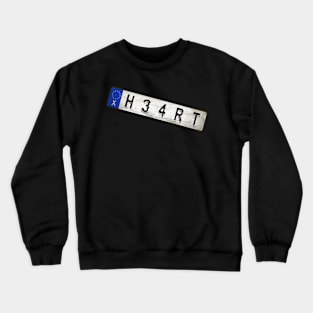 H34RT Car license plates Crewneck Sweatshirt